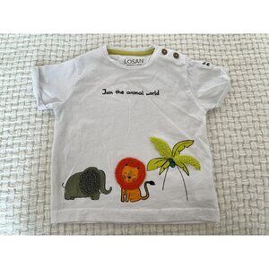 Losan White Elephant & Lion Tee